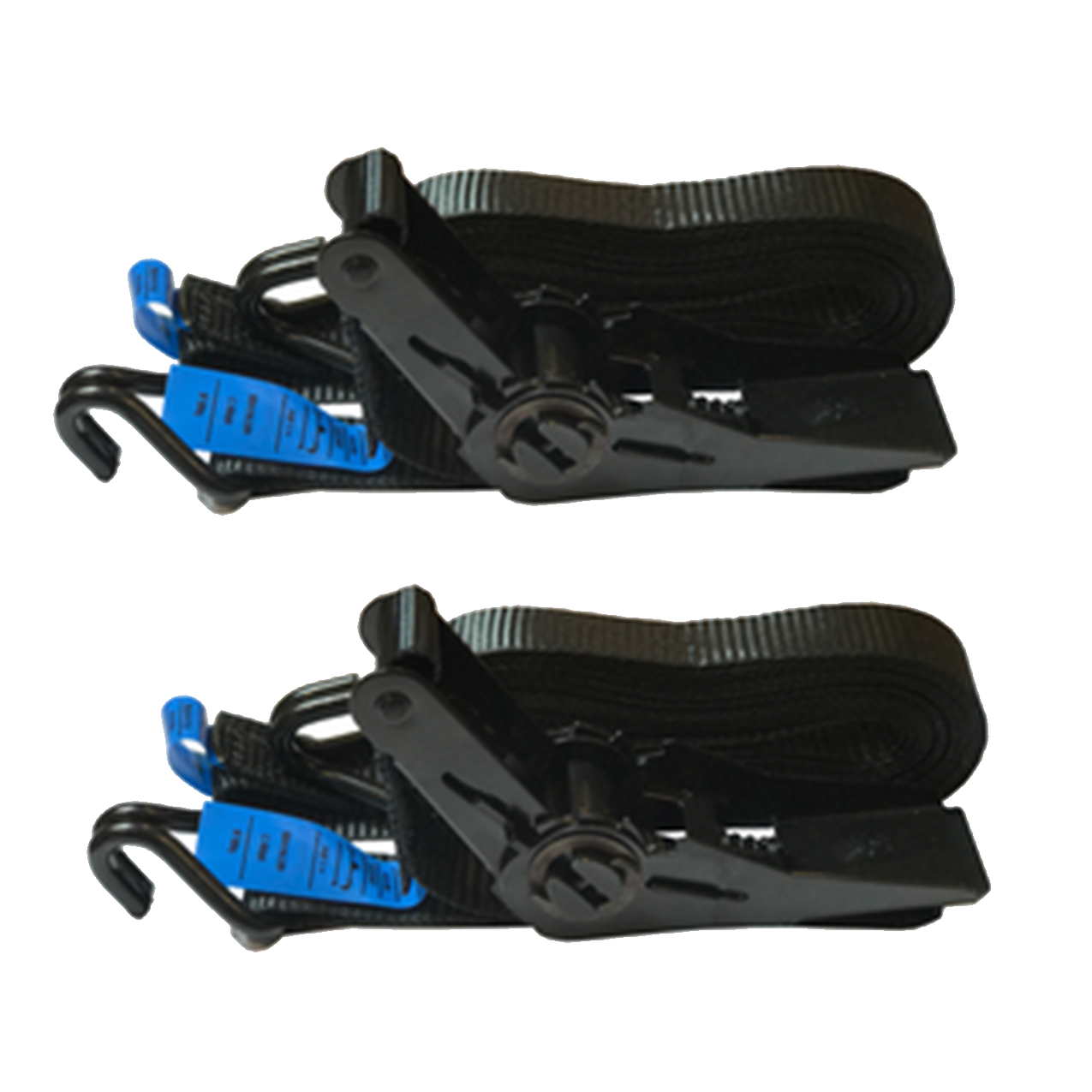 Pair of 800kg Black Ratchet Straps - 4m