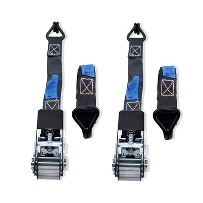 Pair of 800kg Black Ratchet Straps - 4m